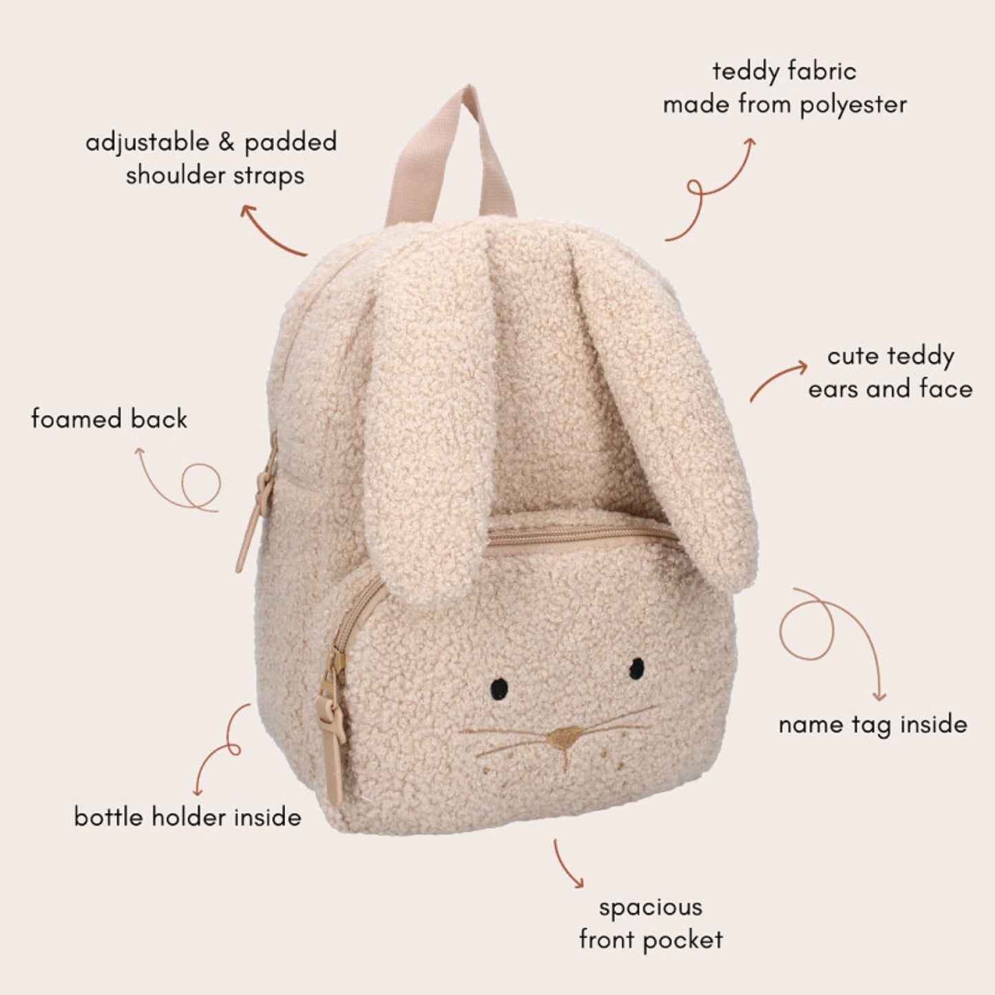Rugzak Kidzroom Comfort Friends Bunny