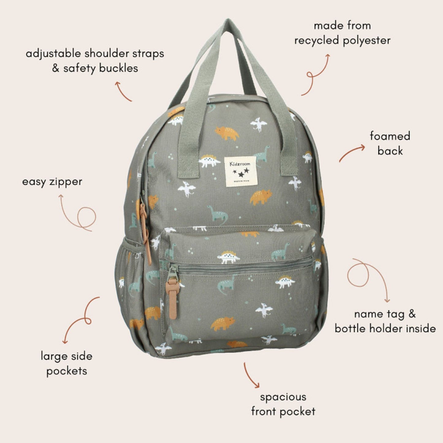 Rugzak Kidzroom Small Talk Dino