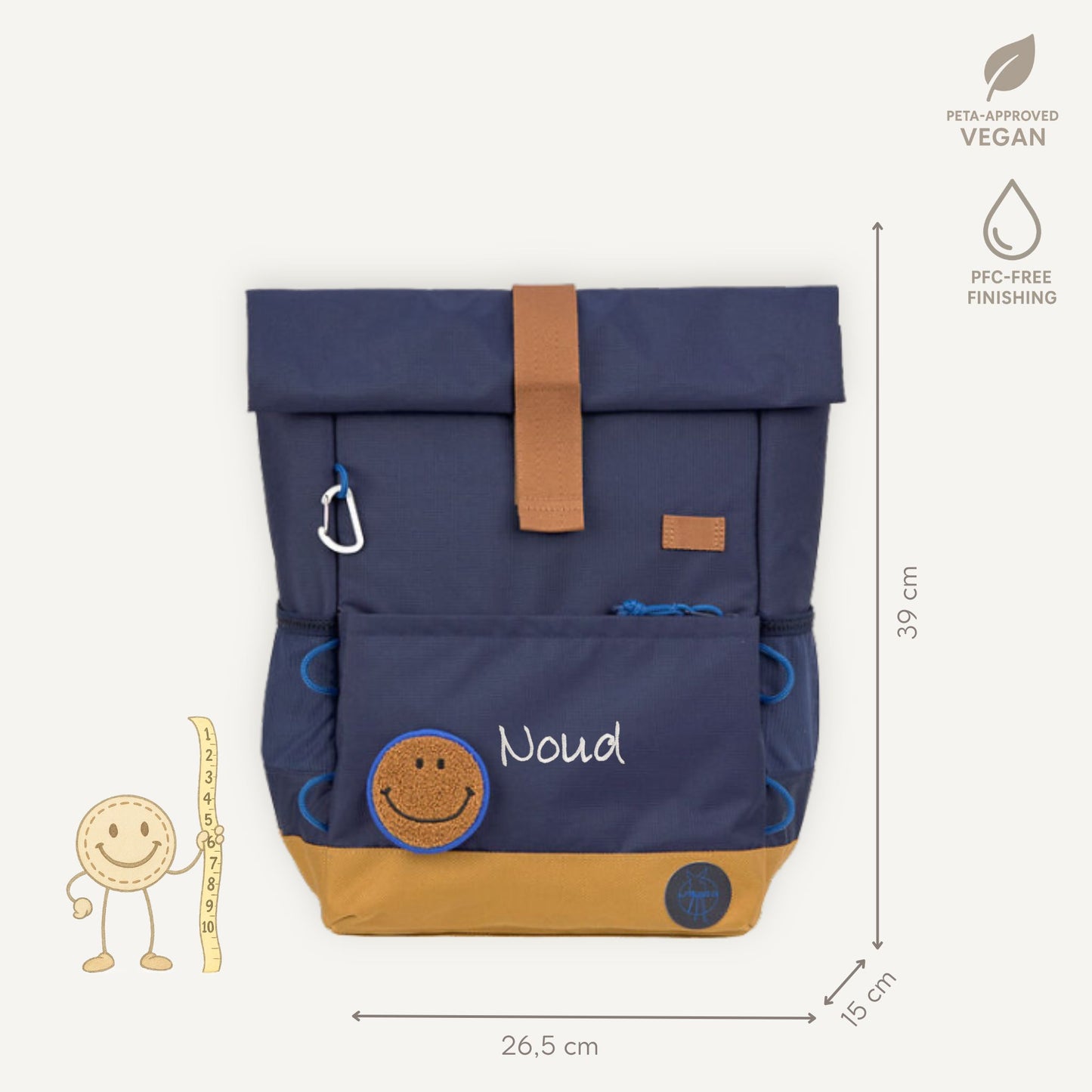 Rugzak Medium Rolltop Little Gang - Navy | Lässig