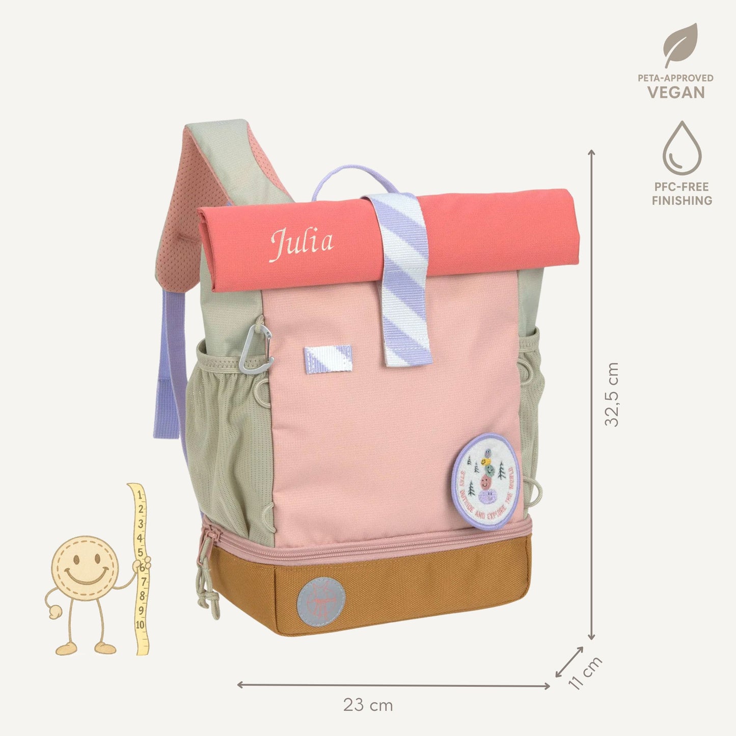 Rugzak Mini Rolltop Little Explorer - Pink | Lässig