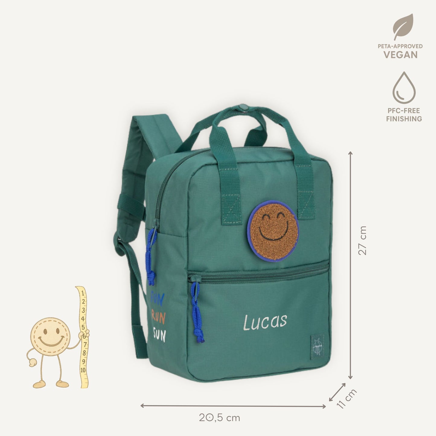 Rugzak Mini Square Little Gang - Dark Green | Lässig