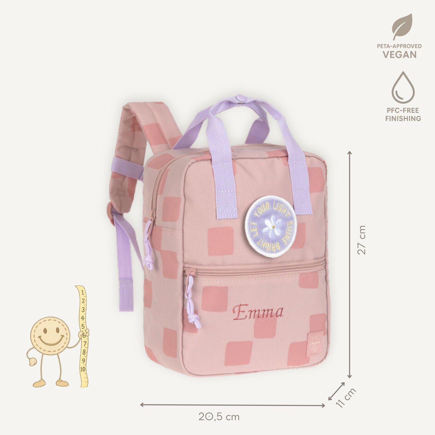 Rugzak Mini Square Pattern Party - Rose | Lässig