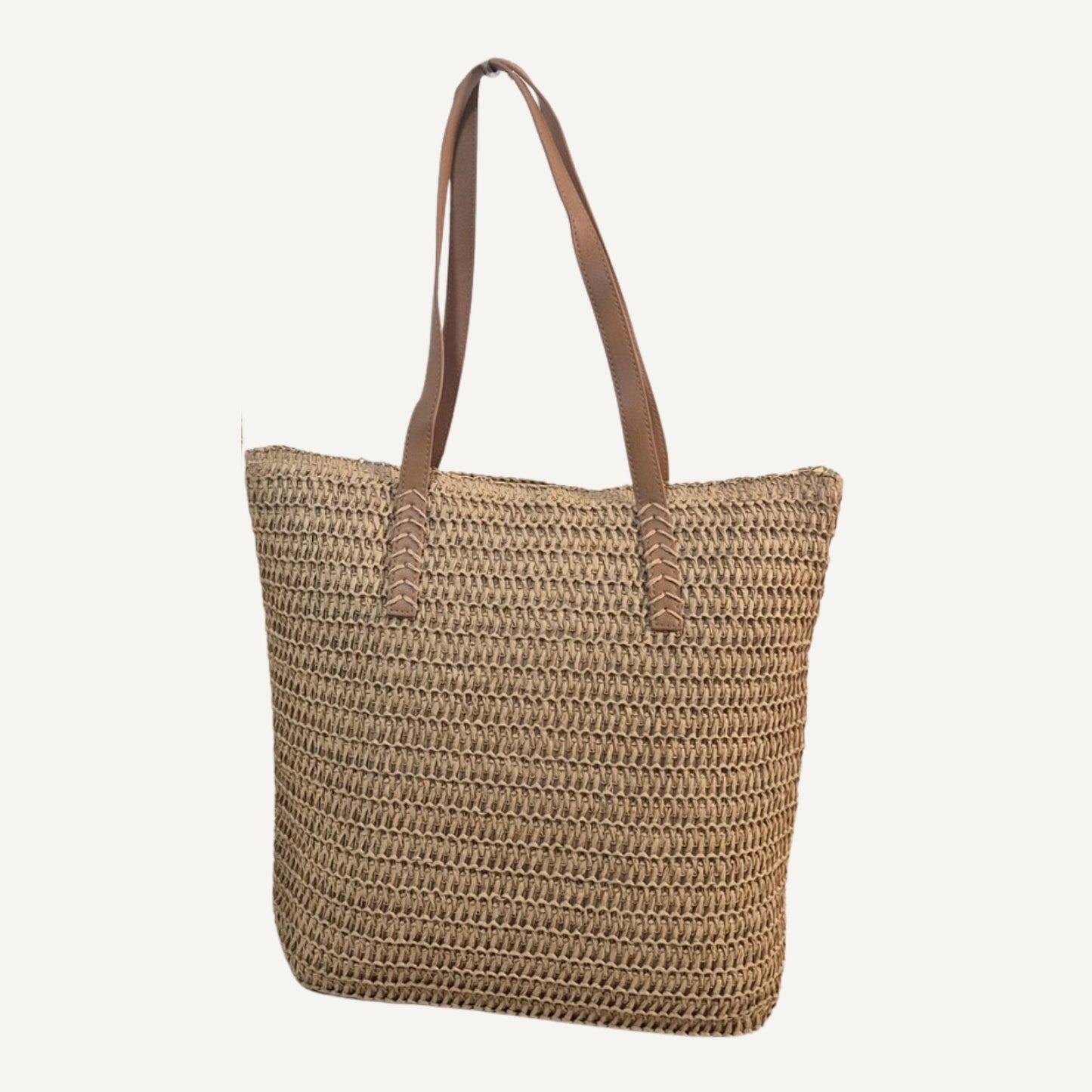 Schoudertas Raffia - Kaki | Maria Larouge