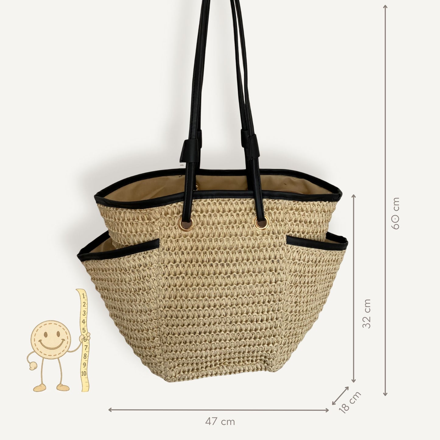 Strandtas Raffia - Beige | Maria Larouge