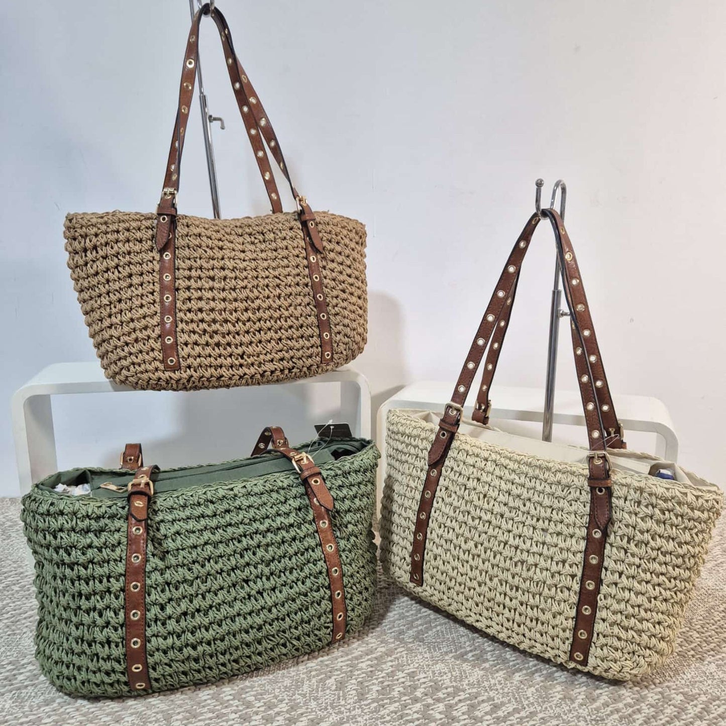 Handtas Raffia - Kaki | Maria Larouge